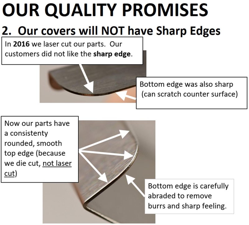 TrueGem Stove Gap Covers - 25.4", 316 Stainless Steel | Oven Side Gap Filler | Range Trim Kit | Guard Between Stove Top & Counter - Image 3